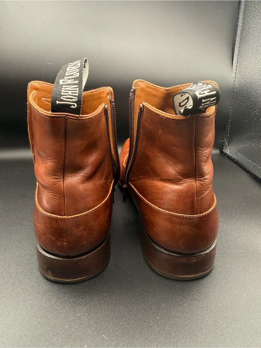 John Fluevog Twin Turbine Classy Spat Leather Zipper Boots